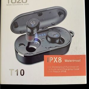 Tan Wireless Earbuds with Charging Case